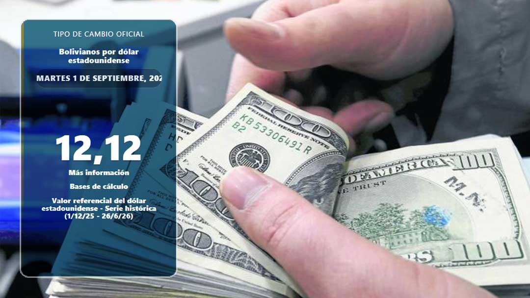 Cotización del dólar en Bolivia para el 1 de septiembre.