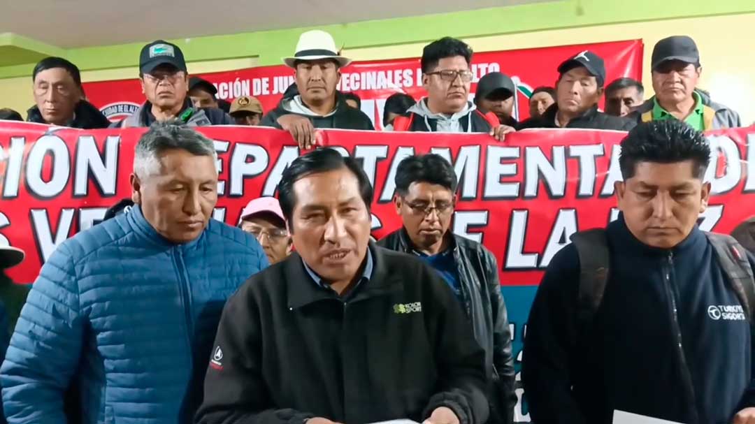el presidente de la Federación de Juntas Vecinales (Fejuve El Alto) 6 de Marzo, Jesús Pedro Mamani