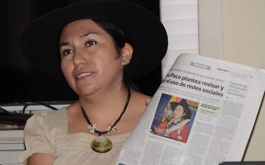 Marianela Paco, ministra de Comunicación. Marianela Paco, ministra de Comunicación.