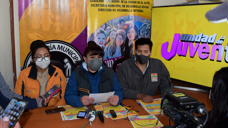 La Unidad de la Juventud de la Alcaldía alteña en conferencia de prensa. La Unidad de la Juventud de la Alcaldía alteña en conferencia de prensa.