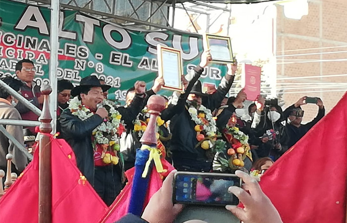 Acto realizado en el Distrito 8 en la ciudad de El Alto