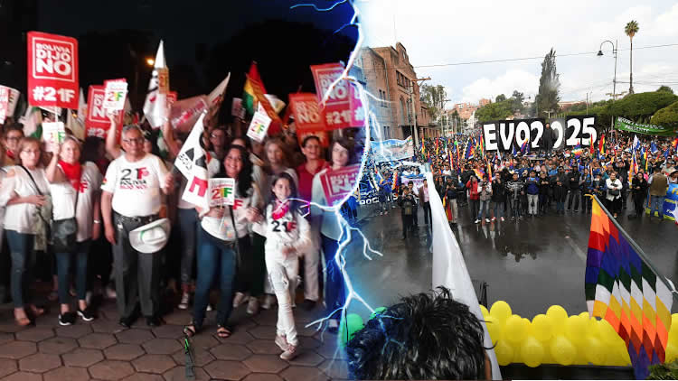 Dos visiones de una Bolivia marcaron el “día de la democracia” Dos visiones de una Bolivia marcaron el “día de la democracia”