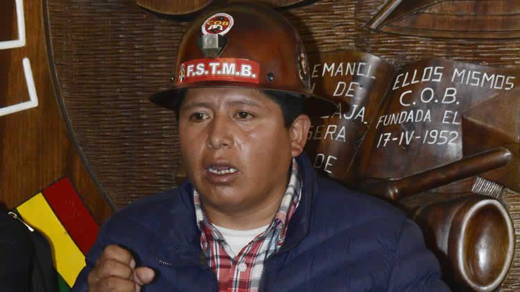 Juan Carlos Huarachi, secretario ejecutivo de la Central Obrera Boliviana (COB). Juan Carlos Huarachi, secretario ejecutivo de la Central Obrera Boliviana (COB).