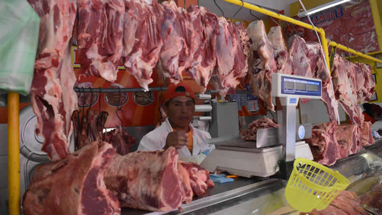 Puesto de venta de carne.