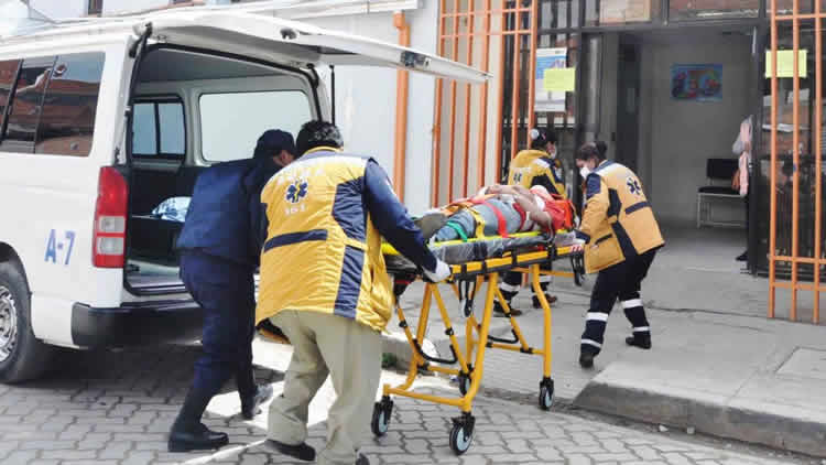 Simulacro que realizó el Hospital Corea en la ciudad de El Alto.