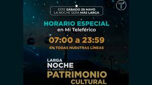 Mi Teleférico operará hasta la media noche en la Larga Noche de Museos 