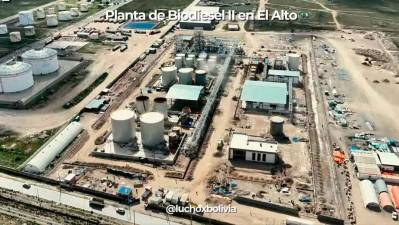 Planta de Biodiésel II en El Alto alcanza el 84% de avance en su construcción