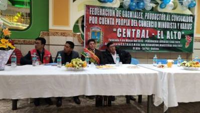 Federación de Gremiales Central El Alto celebra 10 años con dos leyes municipales en beneficio de sus afiliados