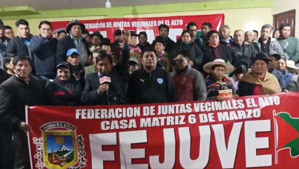 Fejuves de La Paz y organizaciones sociales se declaran en 
