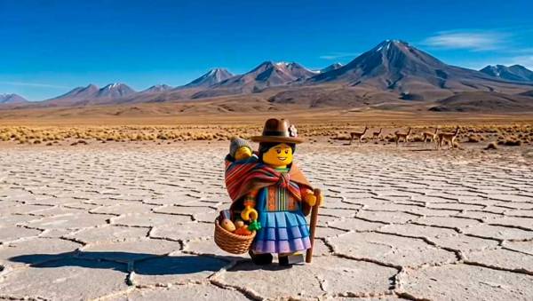 Animación de cholita inspirada en LEGO se viraliza en redes sociales
