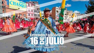 Todo está listo para la entrada folklórica de la zona 16 de Julio de El Alto