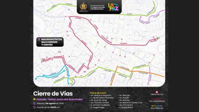 La Paz cerrará vías este sábado desde las 06:00 por la entrada del Gran Poder 2026